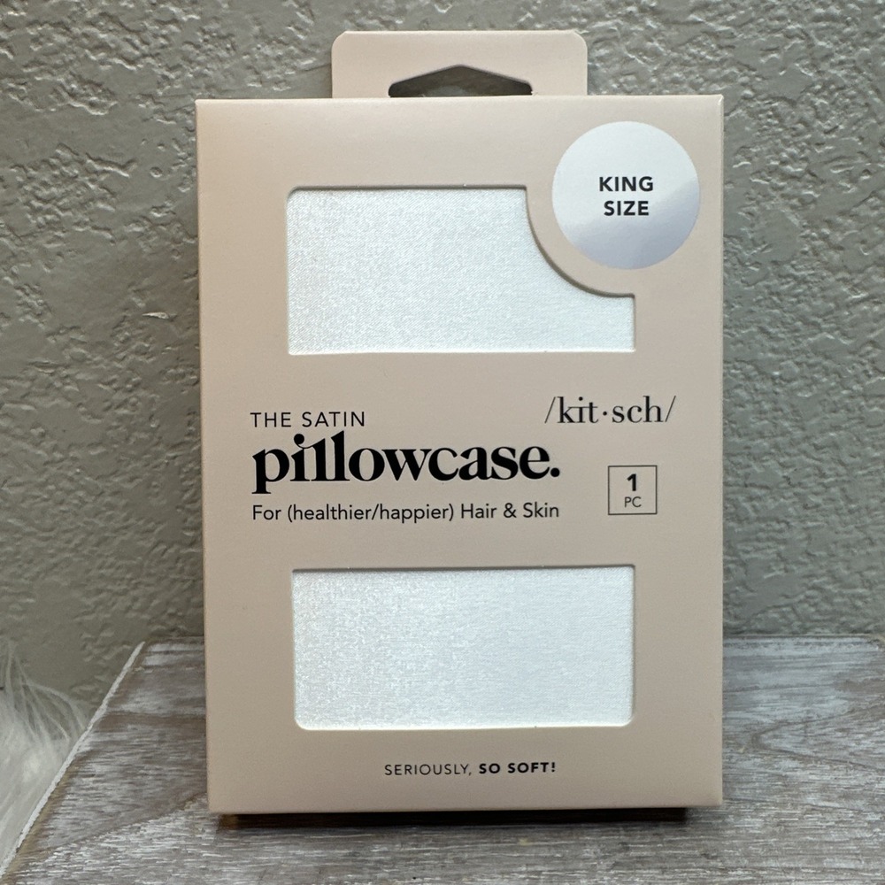 $15 🌙 Kitsch Beauty The Satin Pillowcase IVORY KING SZ NEW SEALED